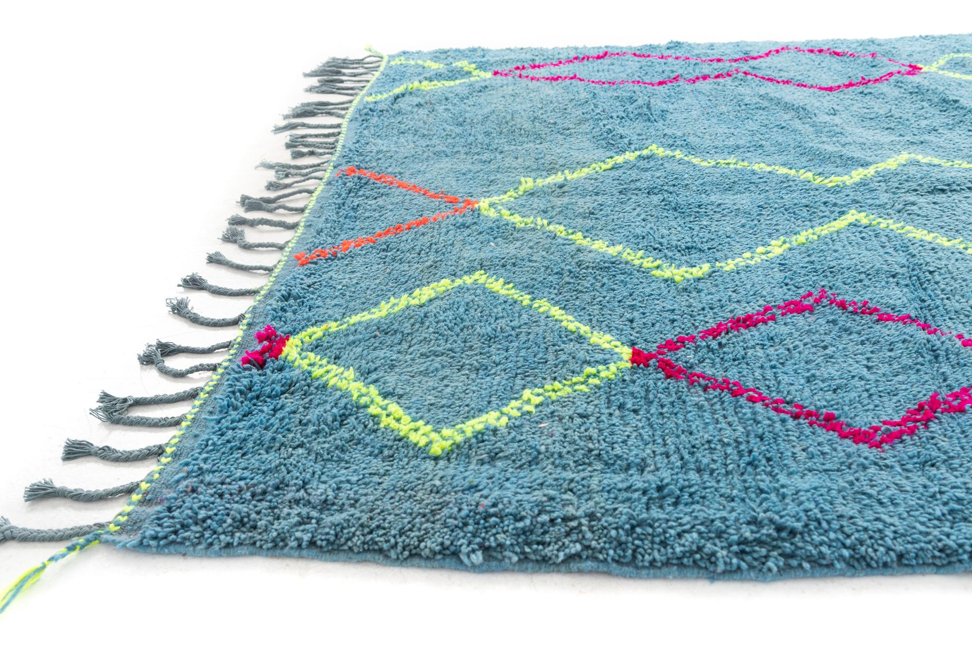 6' 8 x 9' 9 Hand Knotted Moroccan Wool Rug