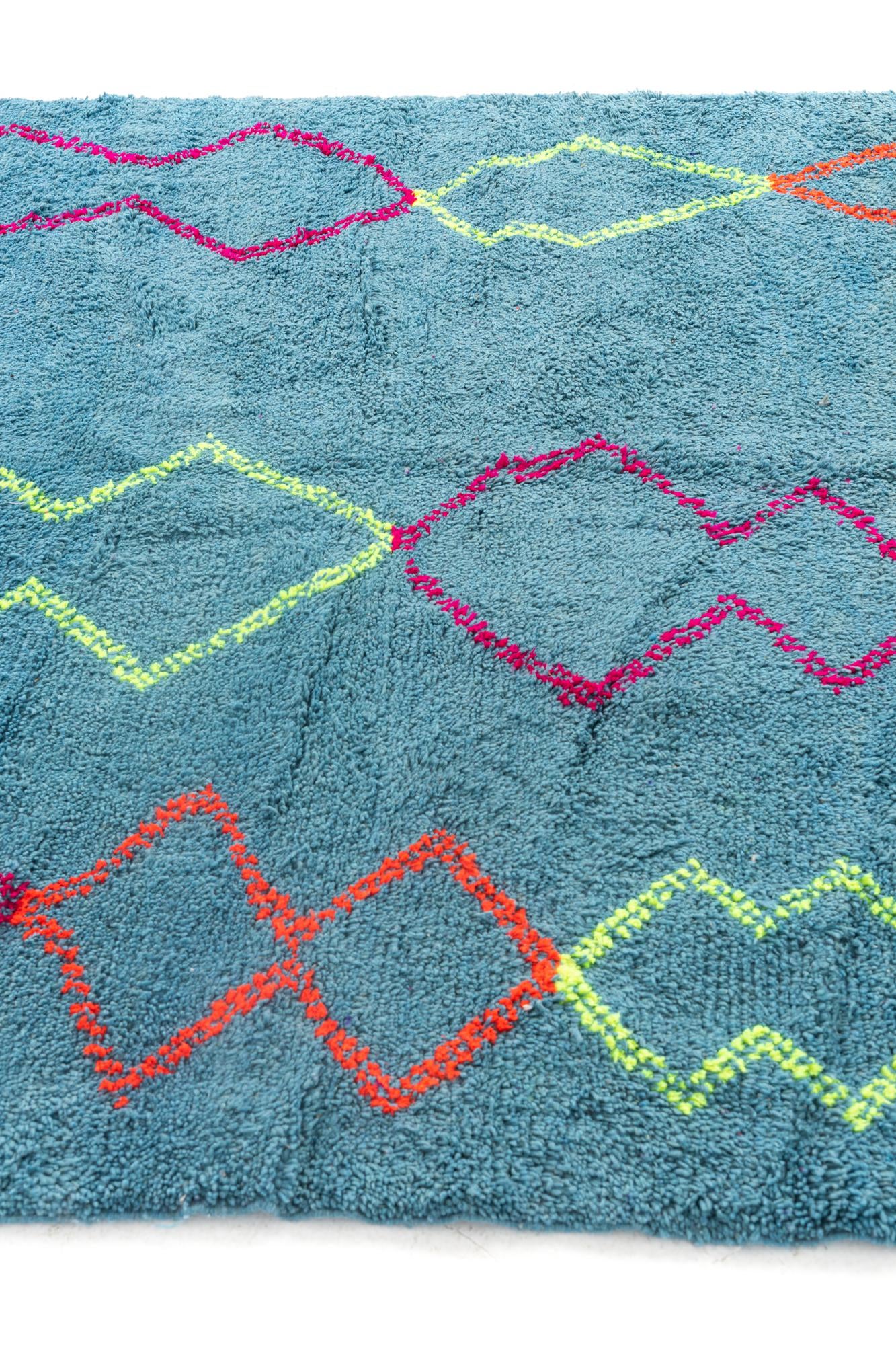 6' 8 x 9' 9 Hand Knotted Moroccan Wool Rug