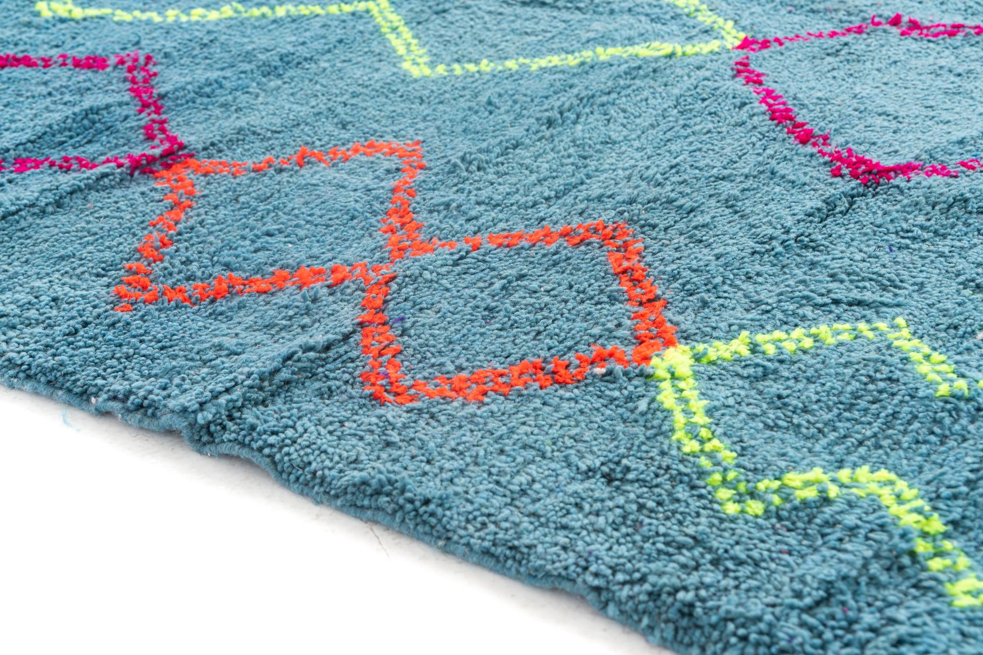 6' 8 x 9' 9 Hand Knotted Moroccan Wool Rug
