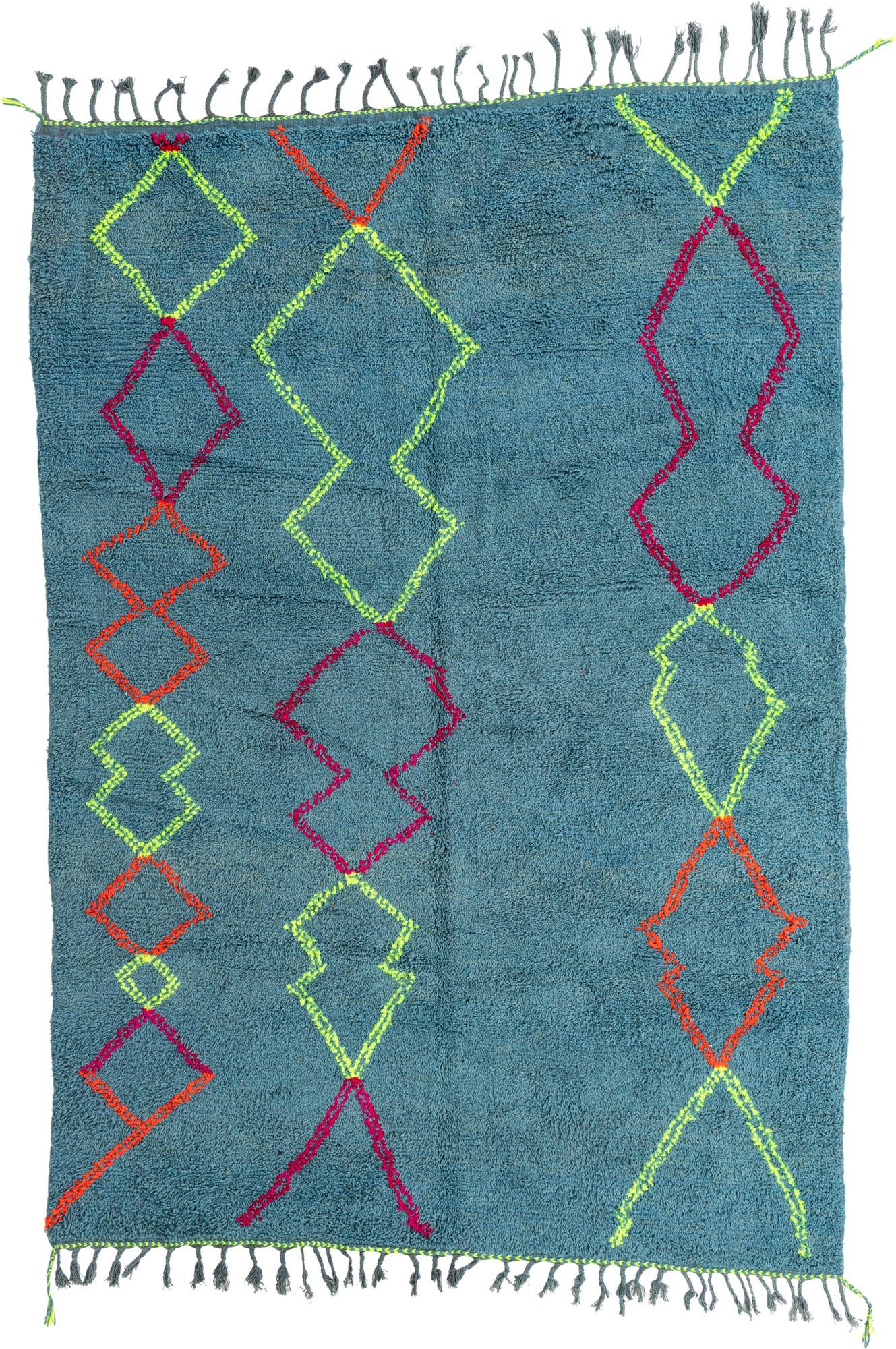 6' 8 x 9' 9 Hand Knotted Moroccan Wool Rug