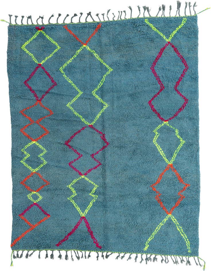 Detail image of 6' 8 x 9' 9 Hand Knotted Moroccan Wool Rug