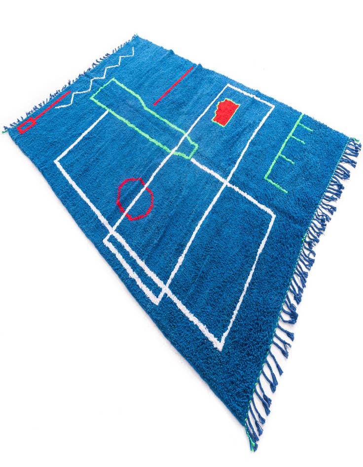 Detail image of 6' 6 x 9' 5  Hand Knotted Moroccan Wool Rug