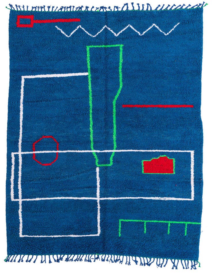 Detail image of 6' 6 x 9' 5 Hand Knotted Moroccan Wool Rug