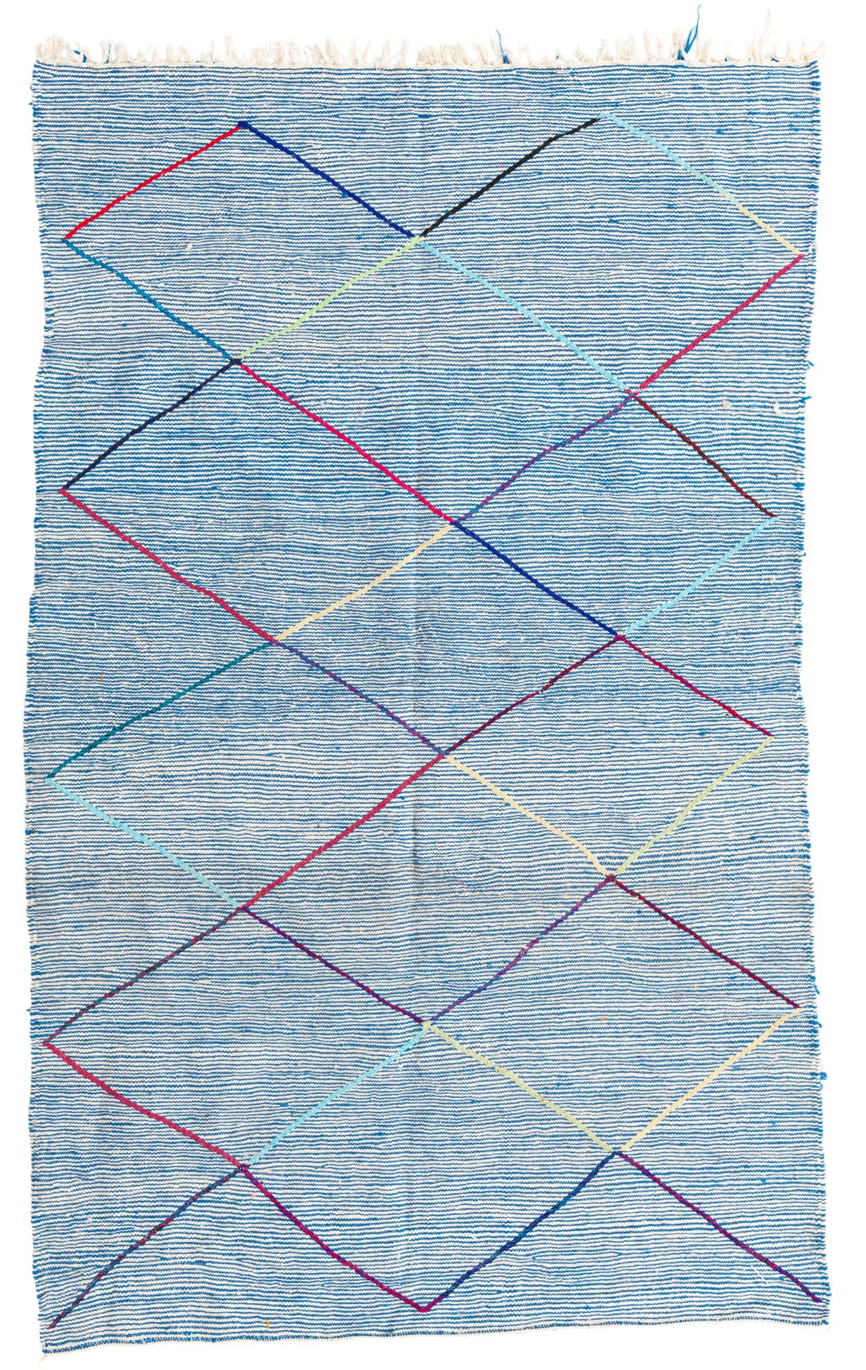 4' 9 x 7' 9 Hand Knotted Moroccan Wool Rug