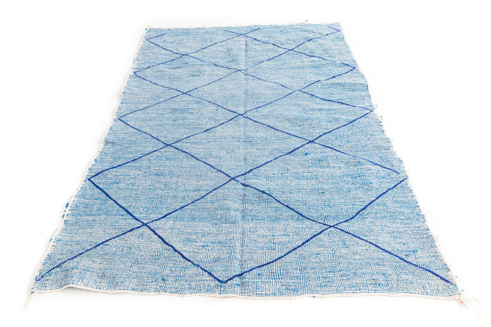 4' 8 x 7' 9 Hand Knotted Moroccan Wool Rug