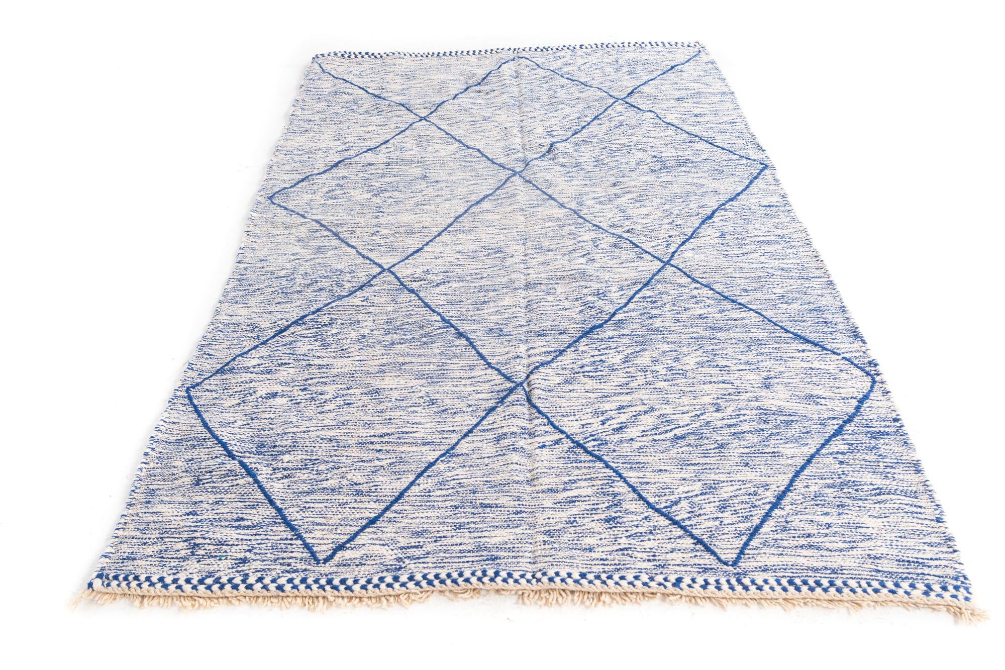 5' 3 x 8' 2 Hand Knotted Moroccan Wool Rug