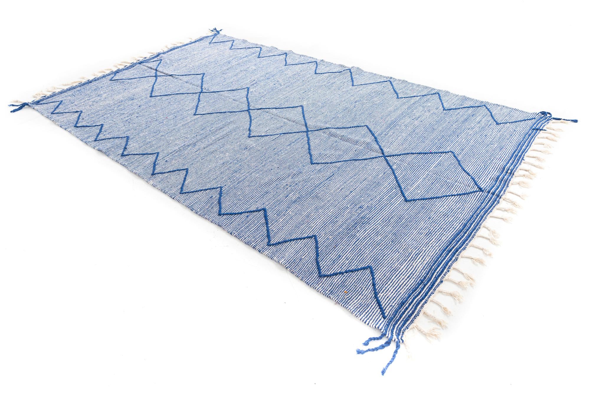 6' 2 x 10' Hand Knotted Moroccan Wool Rug