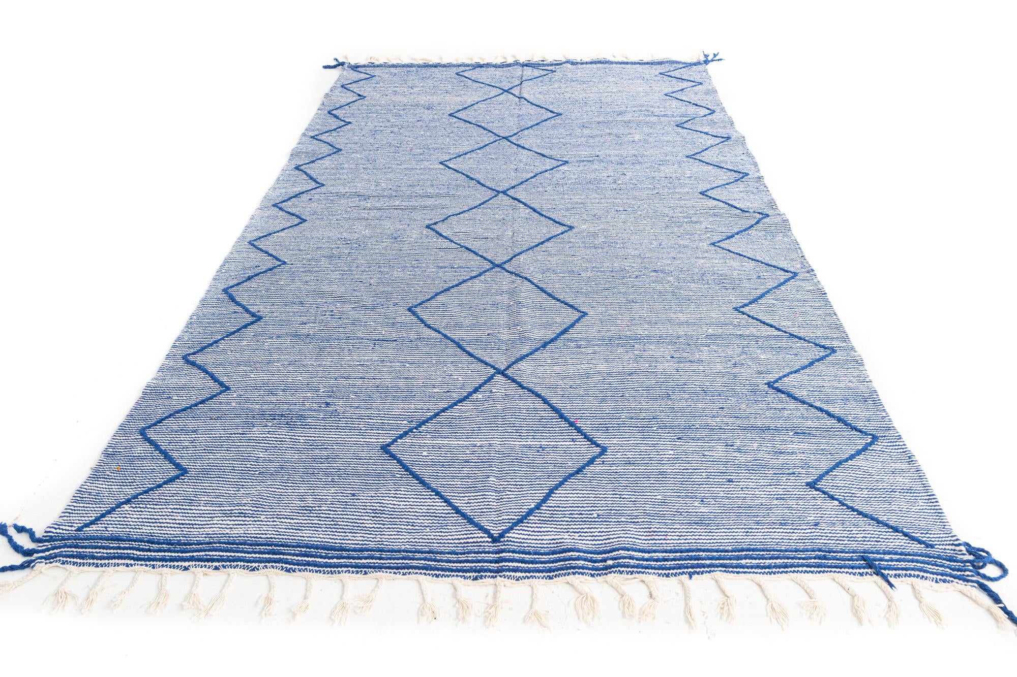 6' 2 x 10' Hand Knotted Moroccan Wool Rug