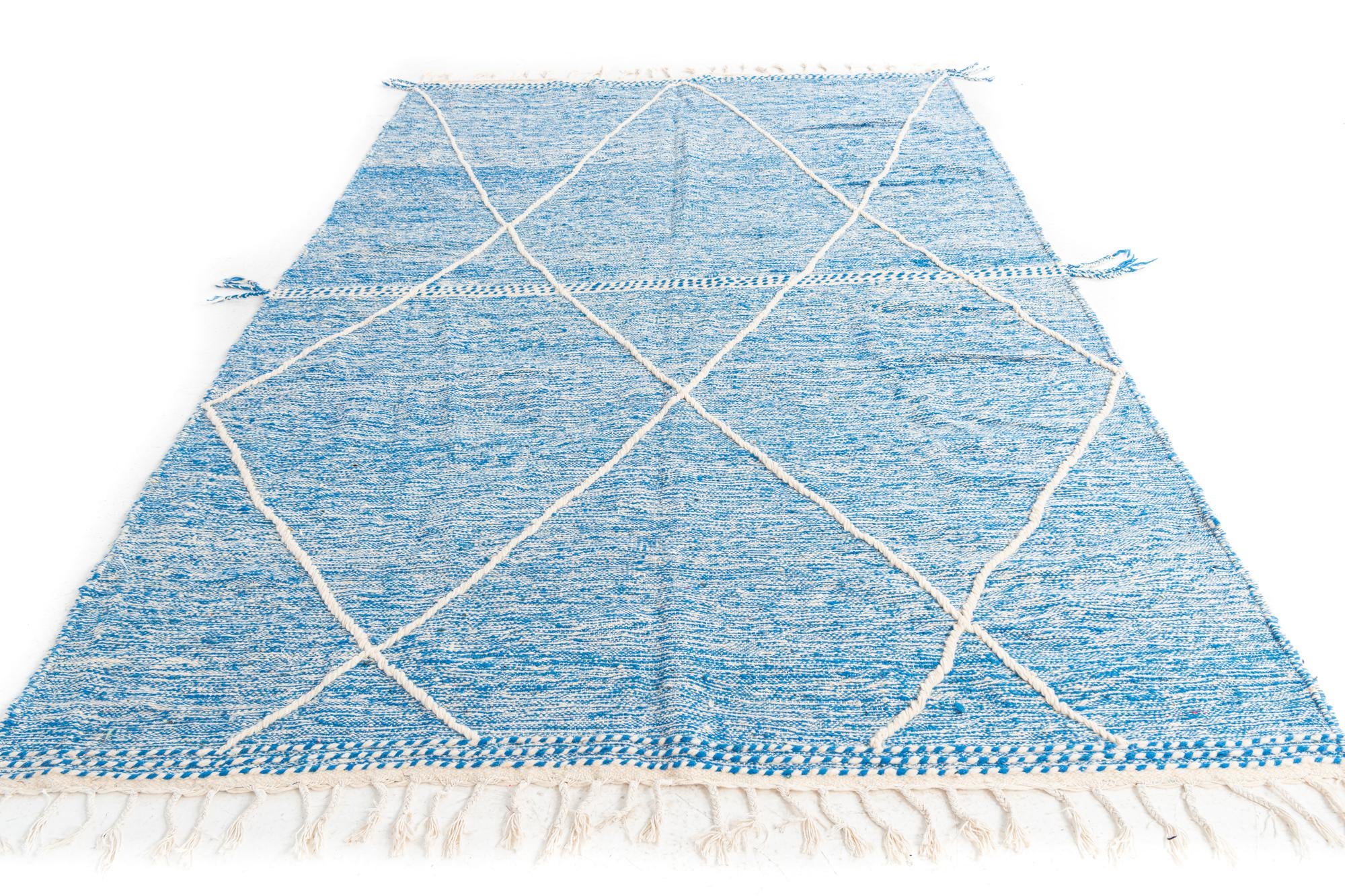 6' 8 x 9' 10 Hand Knotted Moroccan Wool Rug