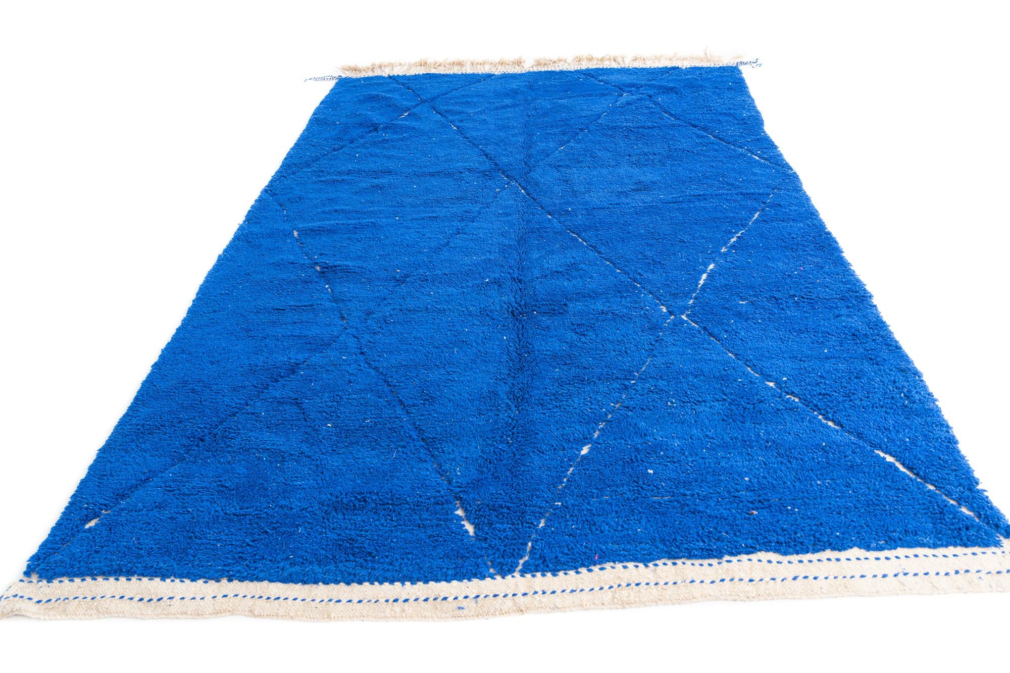 6' 7 x 10' 3 Hand Knotted Moroccan Wool Rug