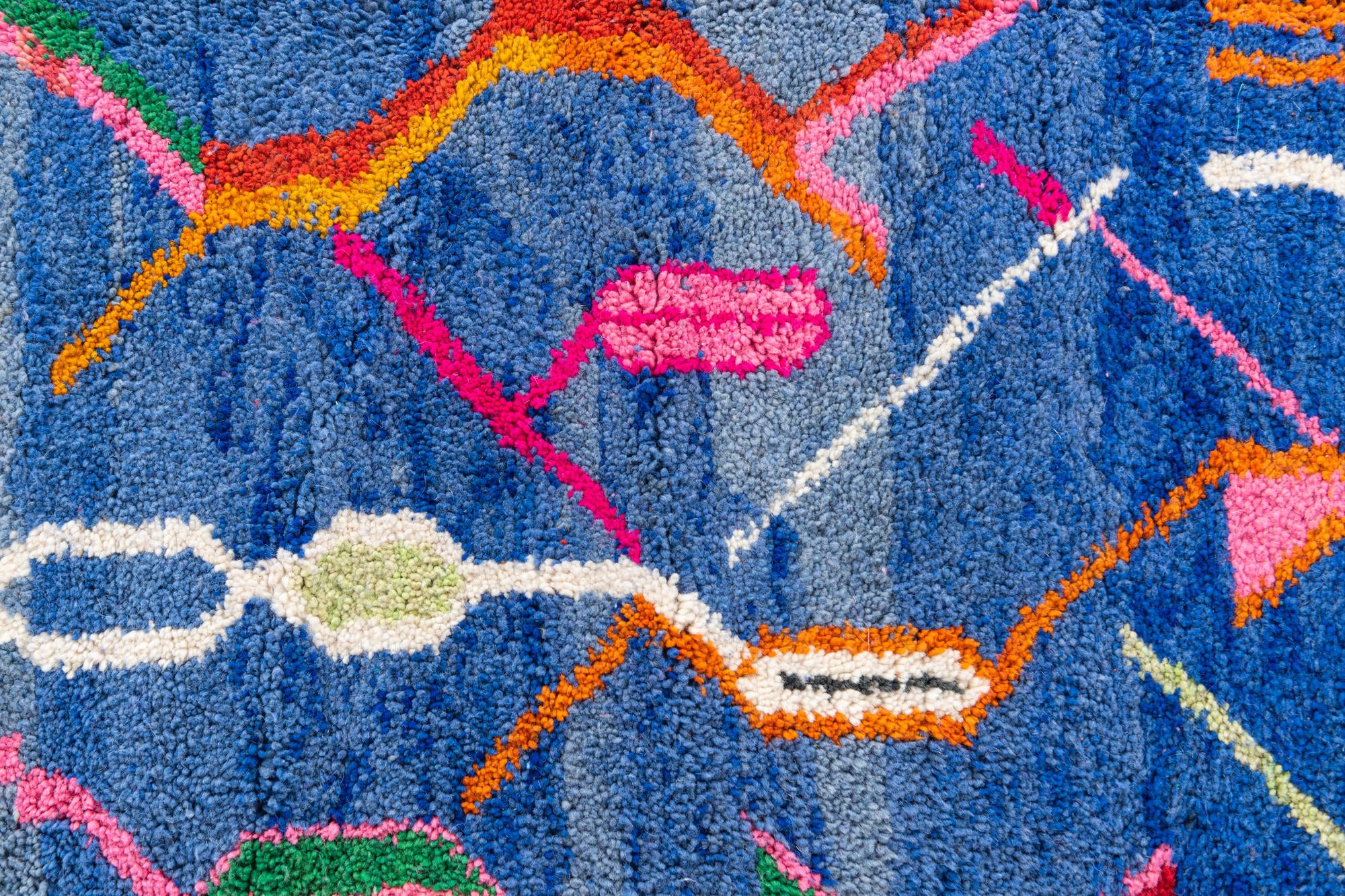5' x 8' 7 Hand Knotted Moroccan Wool Rug