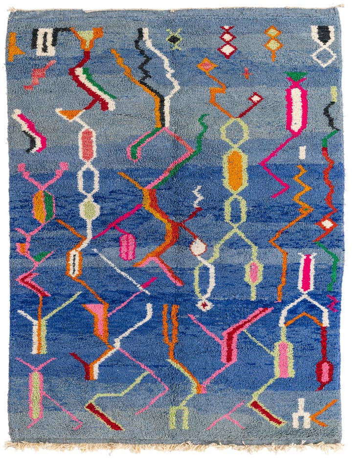 Detail image of 5' x 8' 7 Hand Knotted Moroccan Wool Rug