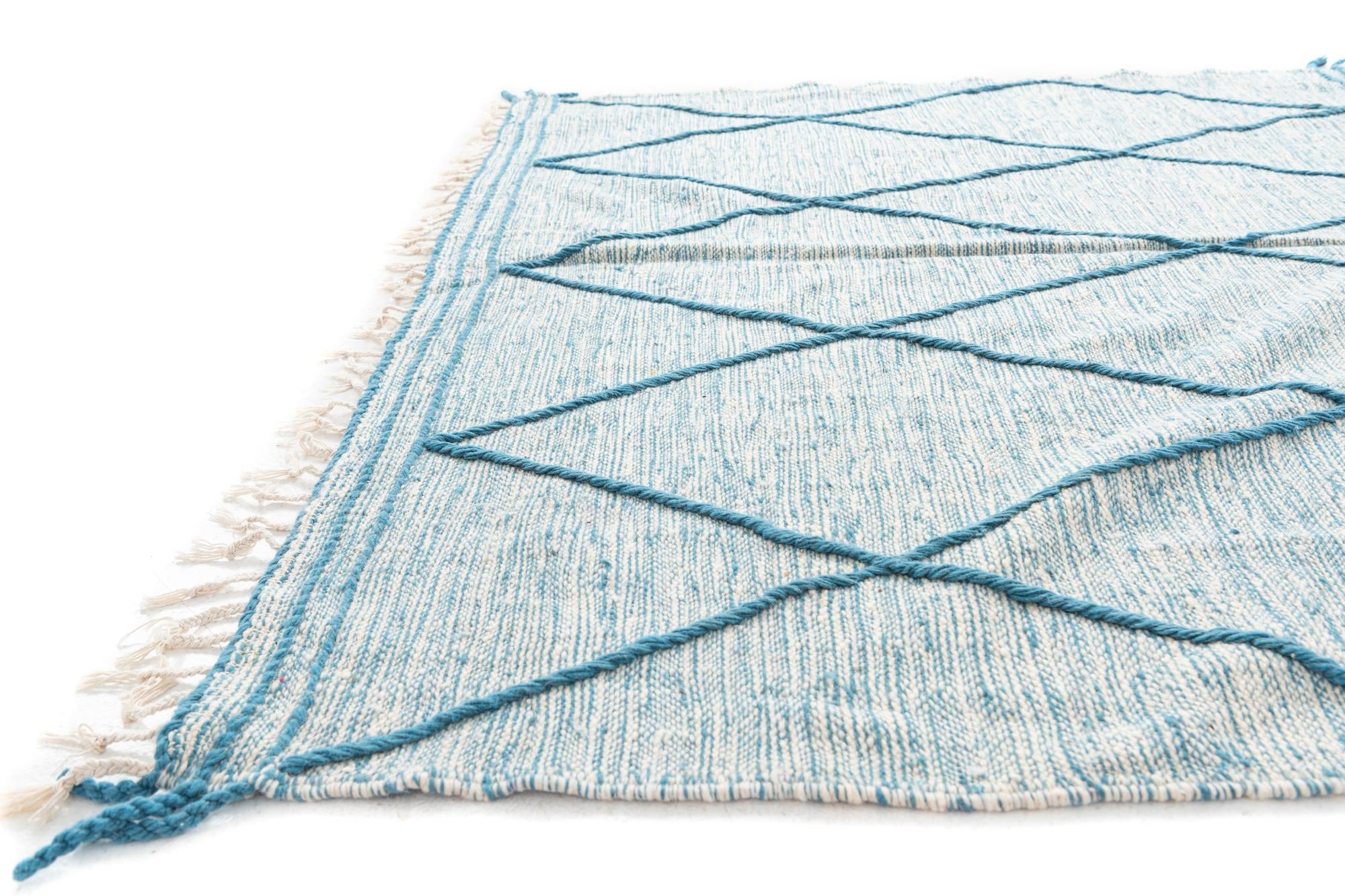 6' 9 x 9' 8 Hand Knotted Moroccan Wool Rug