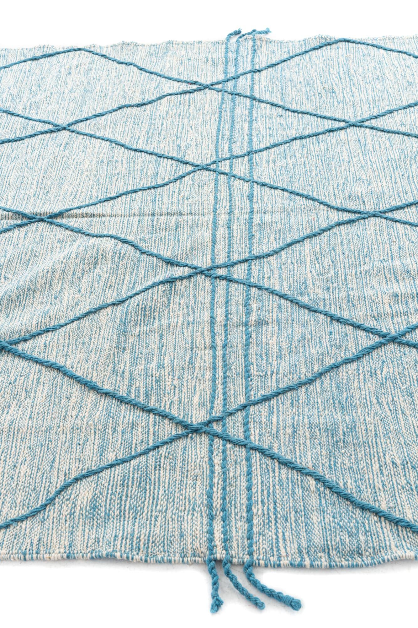 6' 9 x 9' 8 Hand Knotted Moroccan Wool Rug