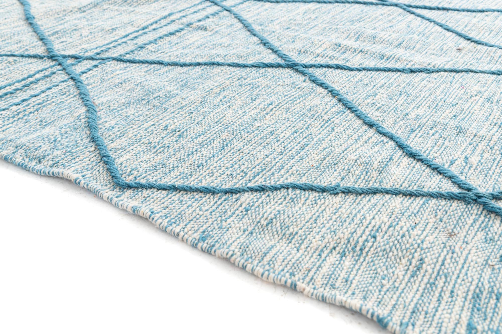 6' 9 x 9' 8 Hand Knotted Moroccan Wool Rug