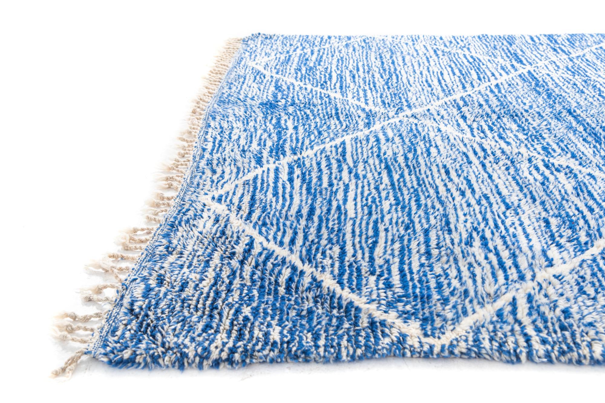 6' 7 x 9' 10 Hand Knotted Moroccan Wool Rug