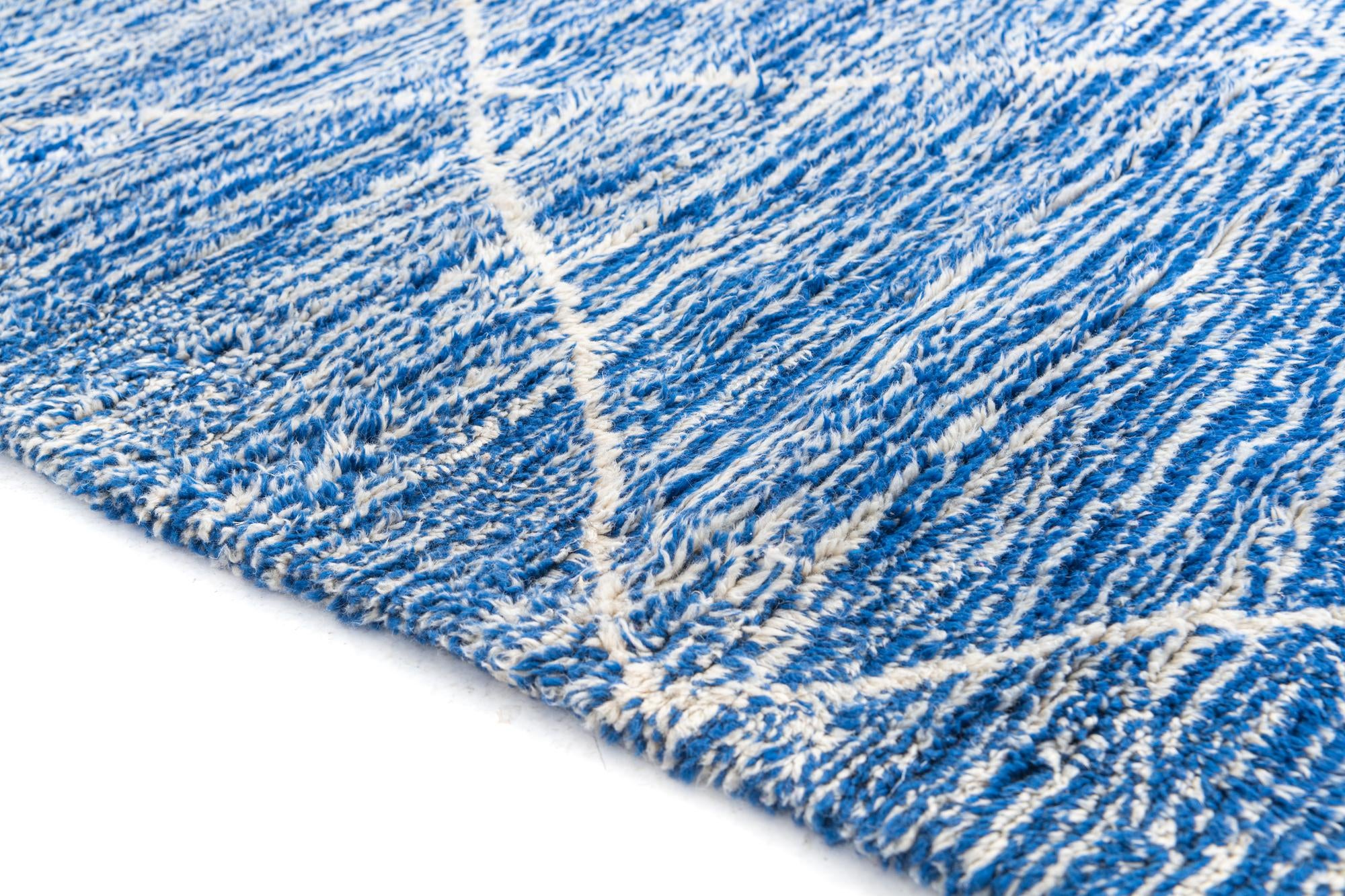 6' 7 x 9' 10 Hand Knotted Moroccan Wool Rug