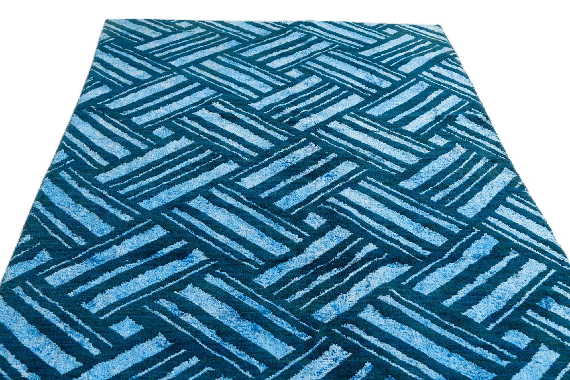 4' 10 x 8' 3 Hand Knotted Moroccan Rug