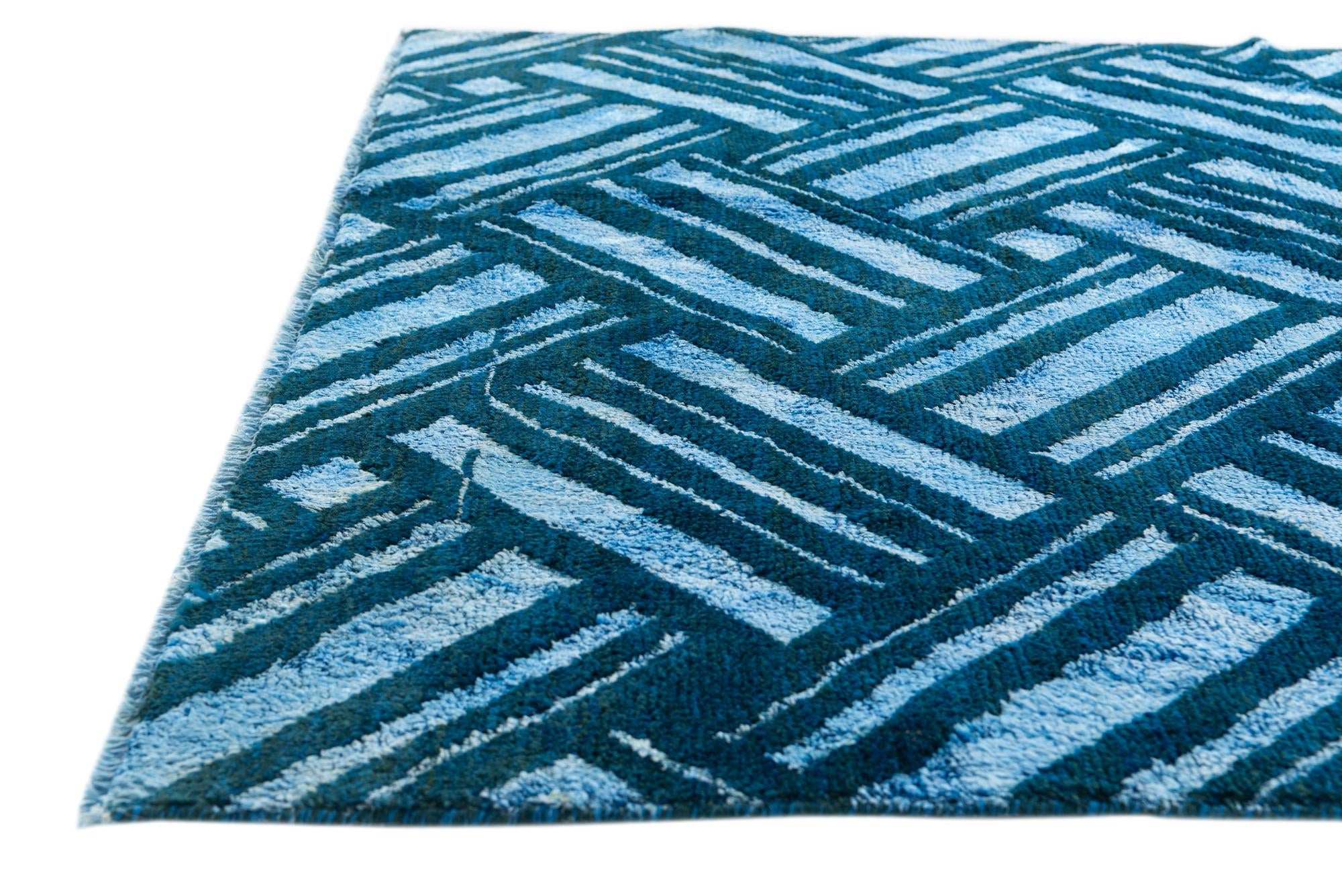 4' 10 x 8' 3 Hand Knotted Moroccan Rug