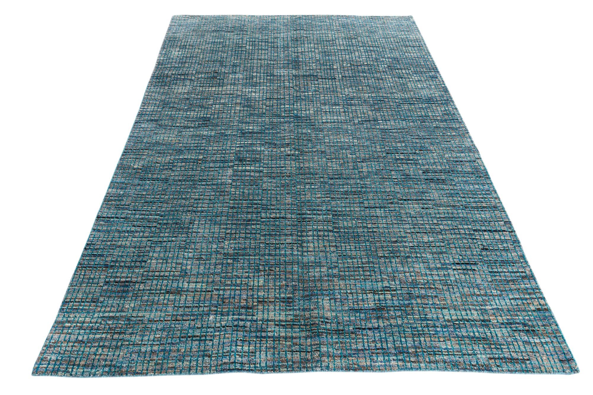 5' 7 x 8' 2 Hand Knotted Moroccan Wool Rug