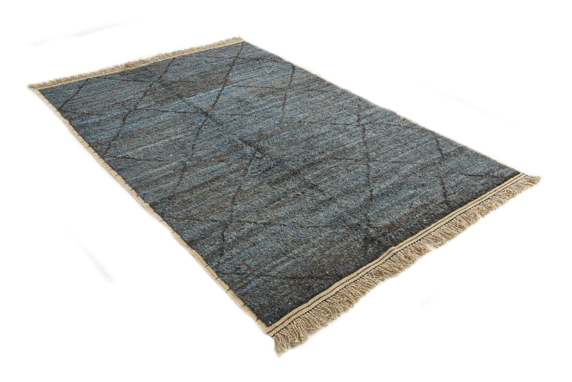 6' 5 x 9' 4 Hand Knotted Moroccan Wool Rug