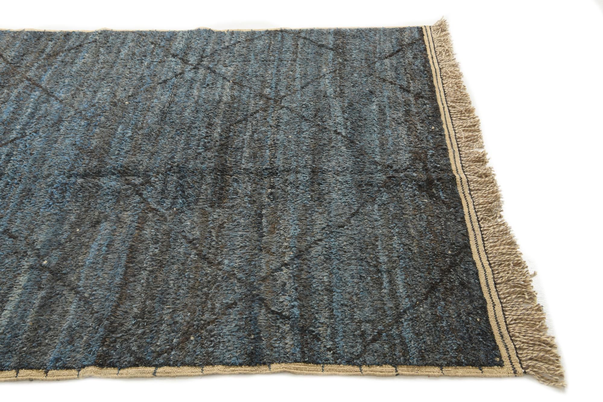 6' 5 x 9' 4 Hand Knotted Moroccan Wool Rug