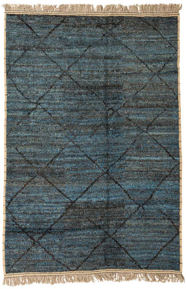 6' 5 x 9' 4 Hand Knotted Moroccan Wool Rug