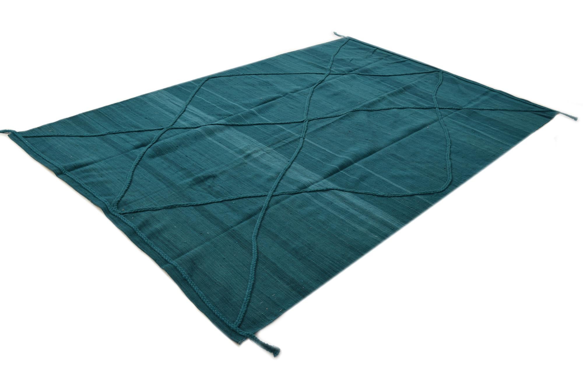 6' 6 x 10' Hand Knotted Moroccan Wool Rug