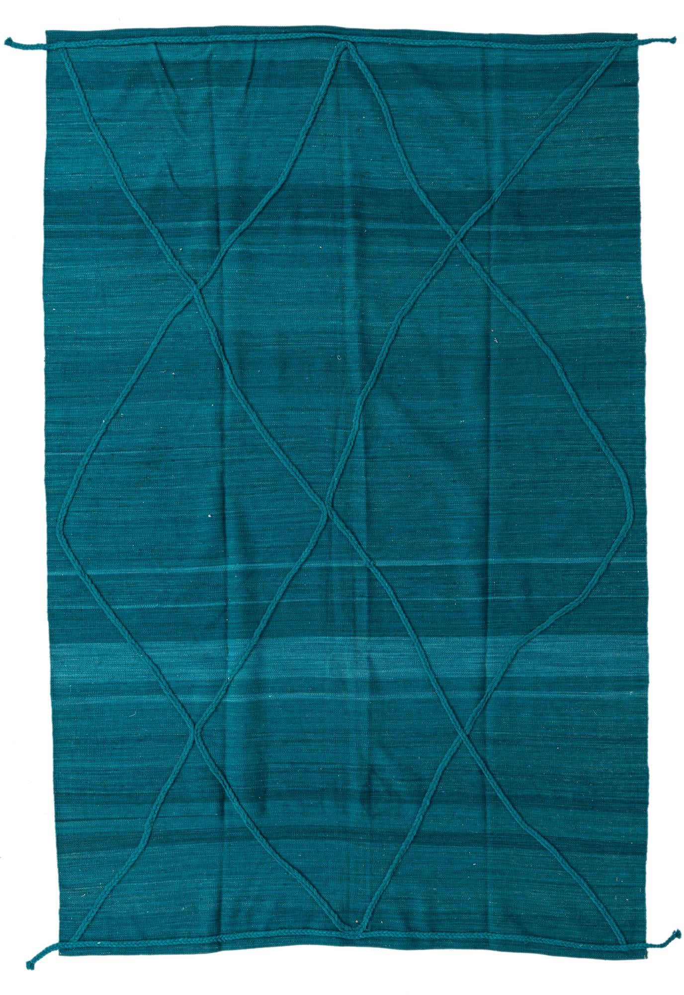 6' 6 x 10' Hand Knotted Moroccan Wool Rug