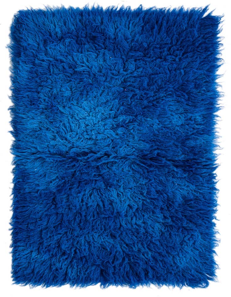 Detail image of 2' 4 x 4' 4 Hand Knotted Moroccan Wool Rug