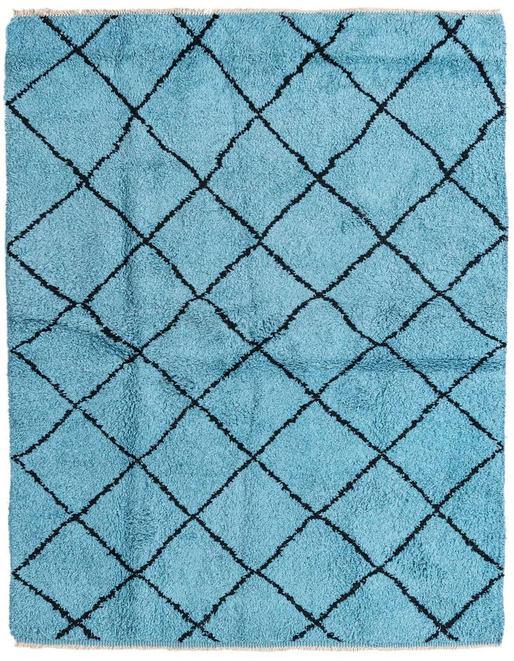 Detail image of 4' 11 x 8' 3 Hand Knotted Moroccan Wool Rug