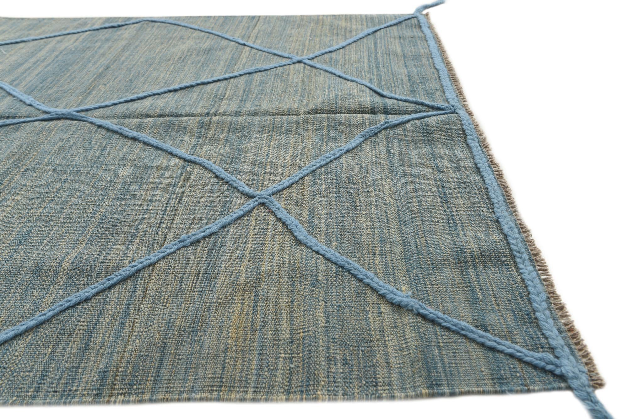 4' 6 x 6' Hand Knotted Moroccan Wool Rug