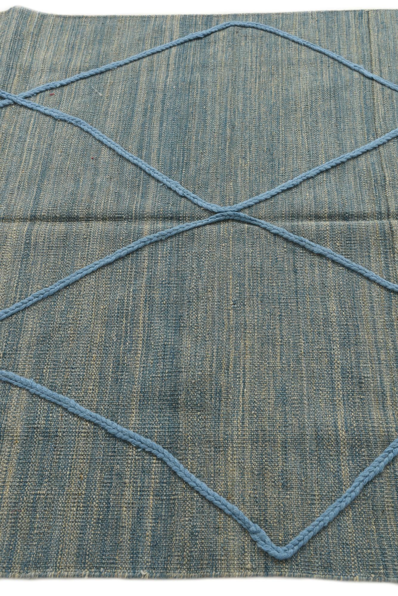 4' 6 x 6' Hand Knotted Moroccan Wool Rug