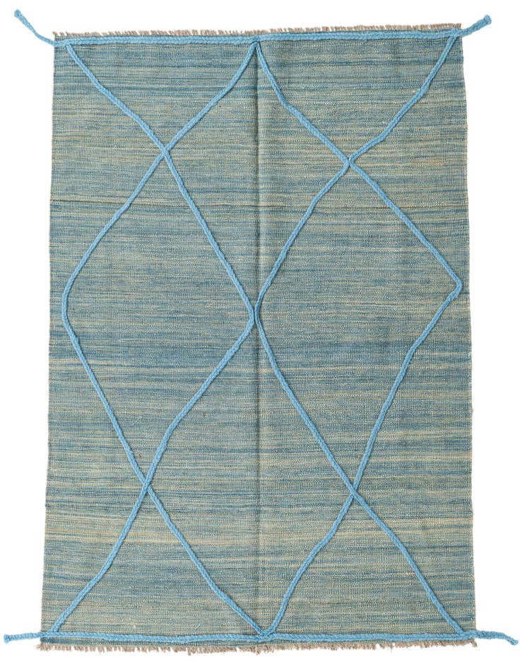 Detail image of 4' 6 x 6' Hand Knotted Moroccan Wool Rug