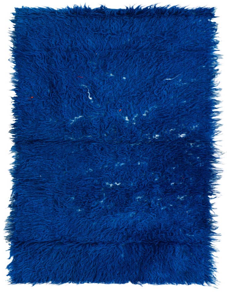 Detail image of 2' 4 x 4' 5 Hand Knotted Moroccan Wool Rug
