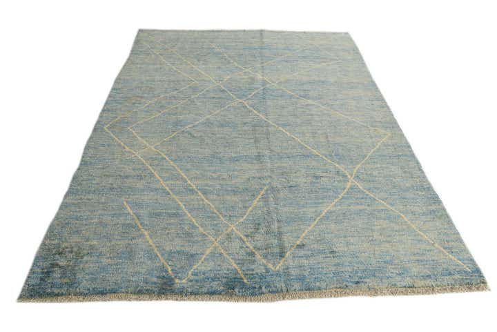 6' 8 x 9' 6 Hand Knotted Moroccan Wool Rug