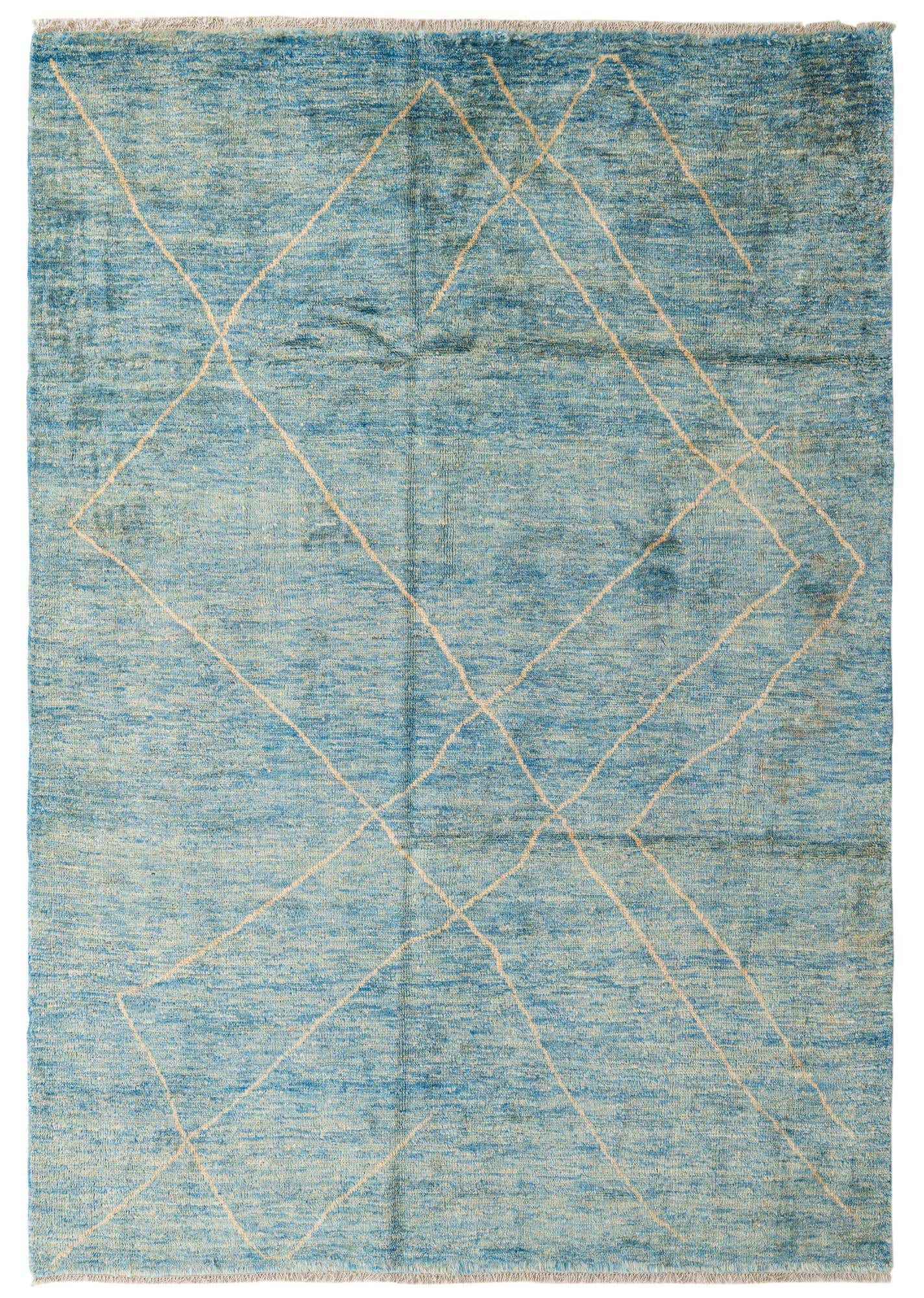 6' 8 x 9' 6 Hand Knotted Moroccan Wool Rug