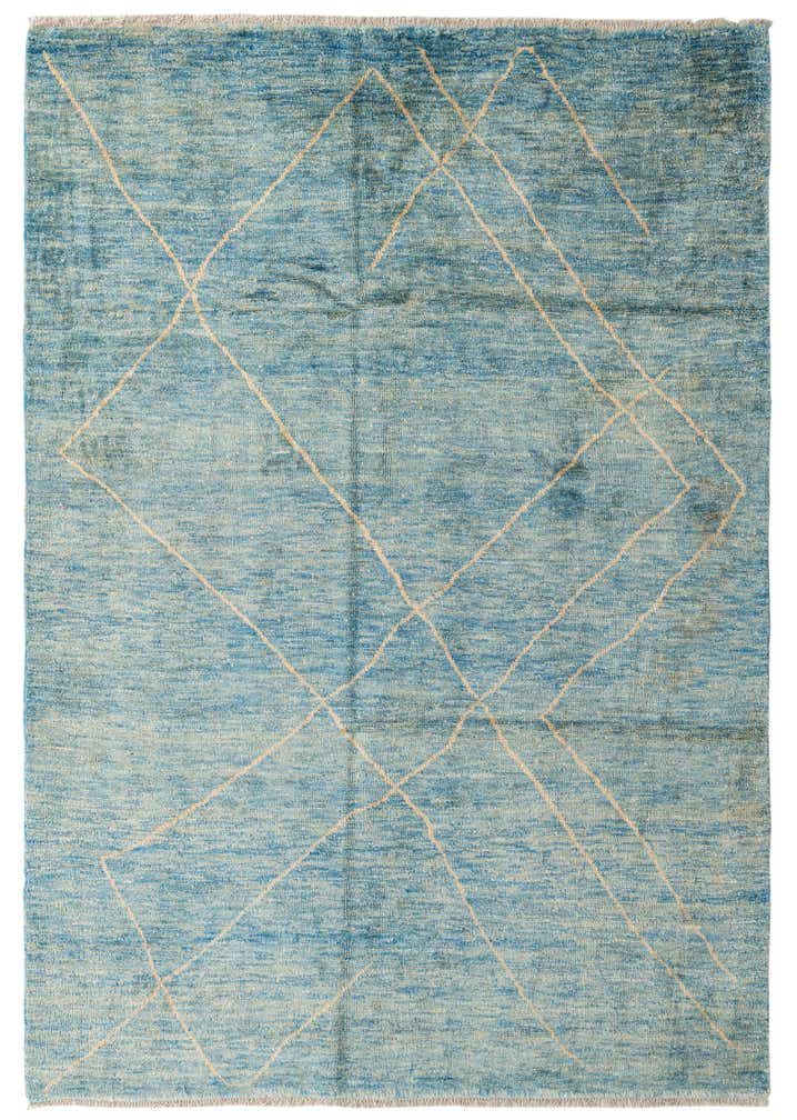 6' 8 x 9' 6 Hand Knotted Moroccan Wool Rug