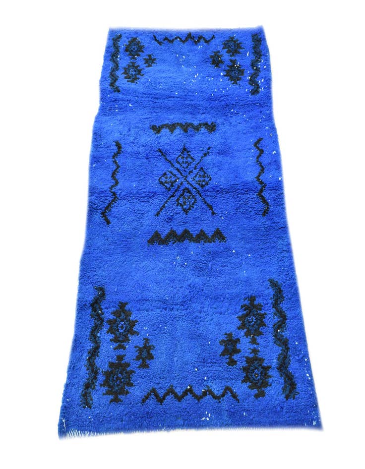 Detail image of 2' 10 x 4' 9  Hand Knotted Moroccan Wool Rug