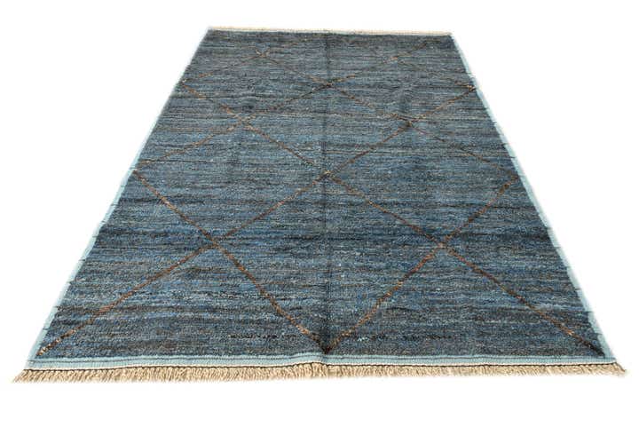 6' 1 x 9' 2 Hand Knotted Moroccan Wool Rug
