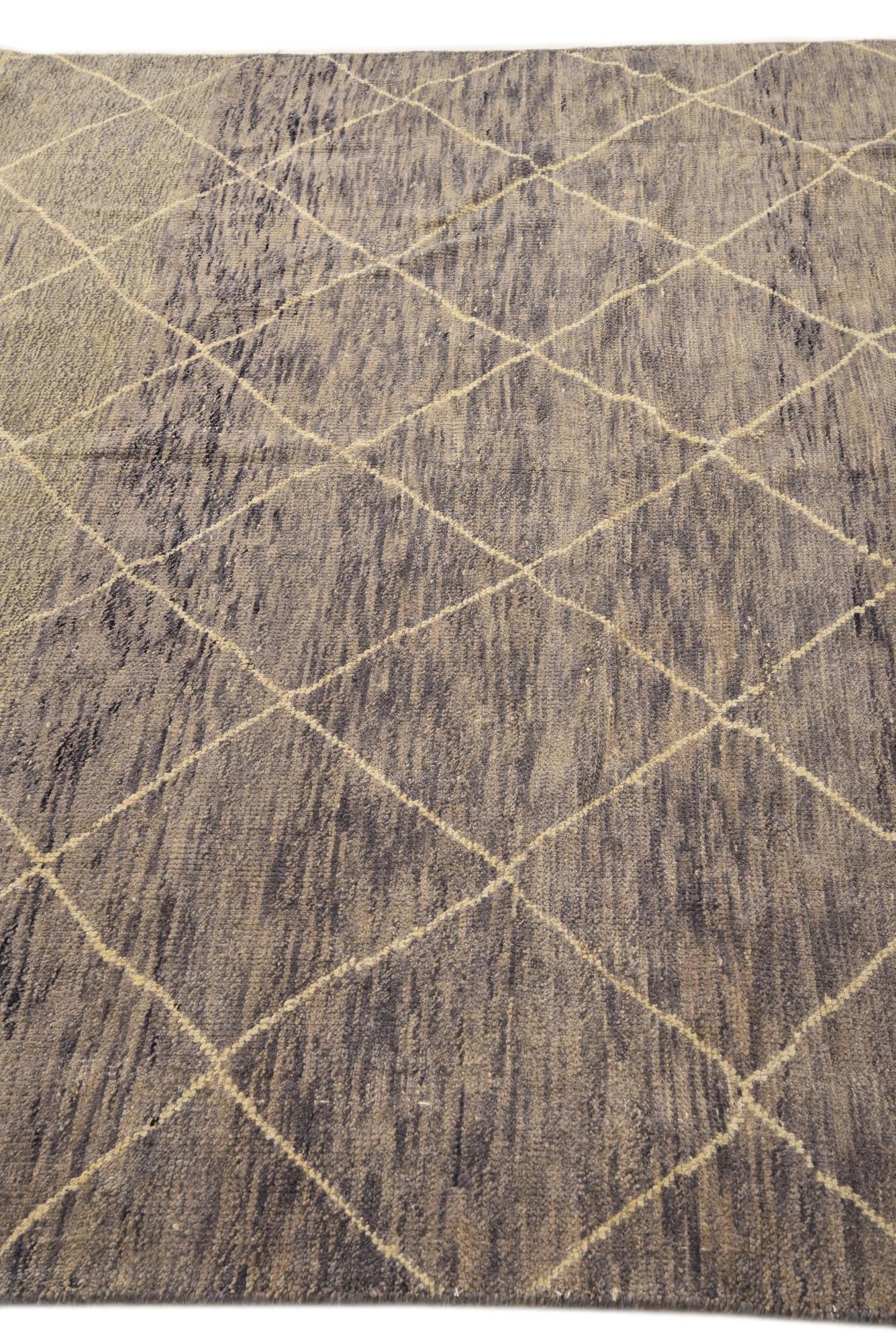 6' 6 x 10' Hand Knotted Moroccan Wool Rug