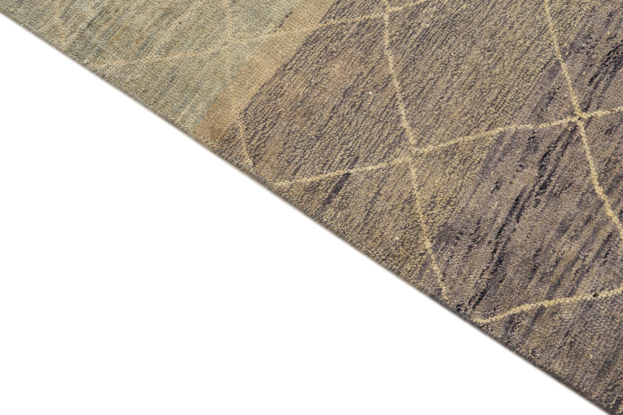 6' 6 x 10' Hand Knotted Moroccan Wool Rug