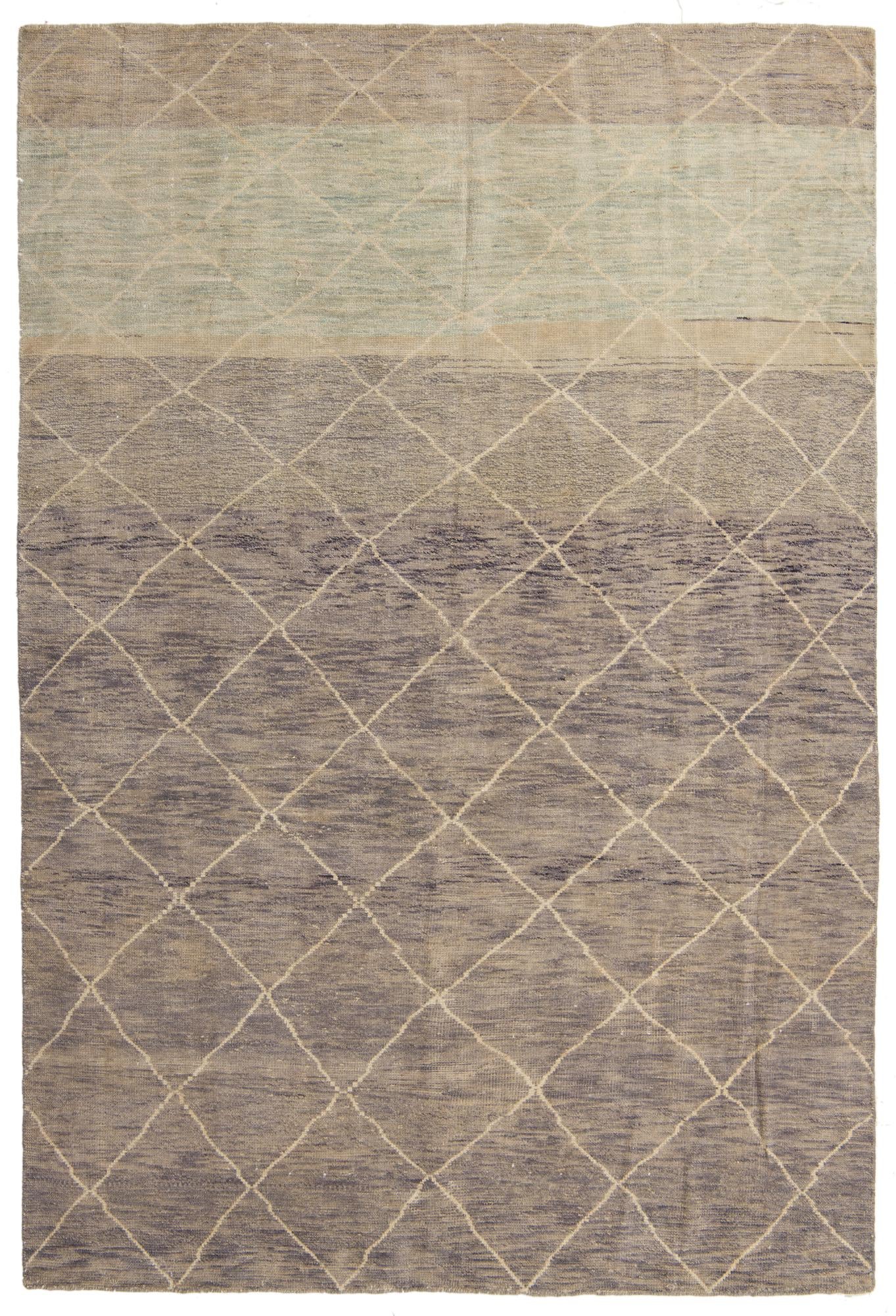 6' 6 x 10' Hand Knotted Moroccan Wool Rug