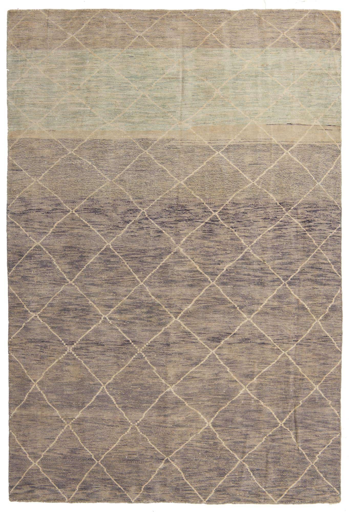 6' 6 x 10' Hand Knotted Moroccan Wool Rug