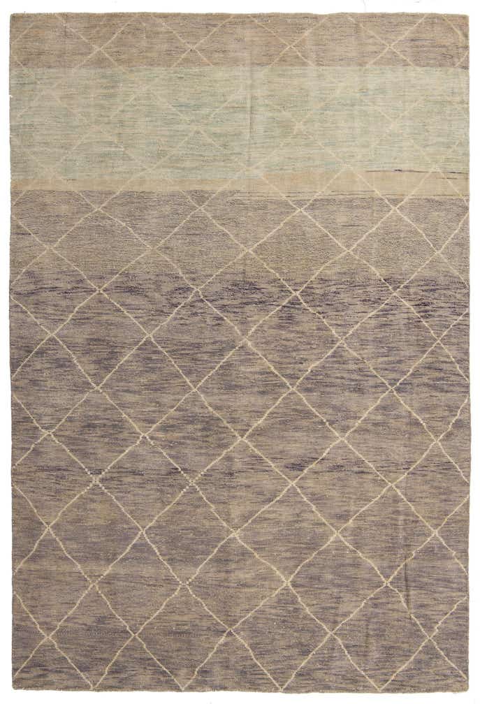 6' 6 x 10' Hand Knotted Moroccan Wool Rug