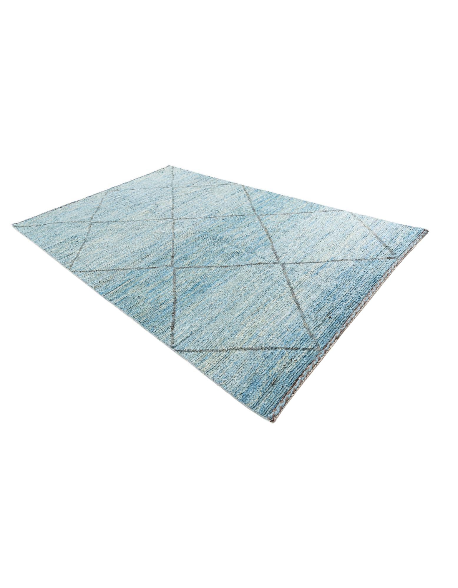 6' 1 x 9' 4 Hand Knotted Moroccan Wool Rug