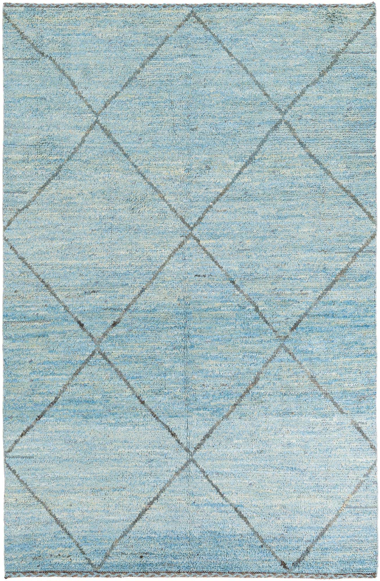 6' 1 x 9' 4 Hand Knotted Moroccan Wool Rug