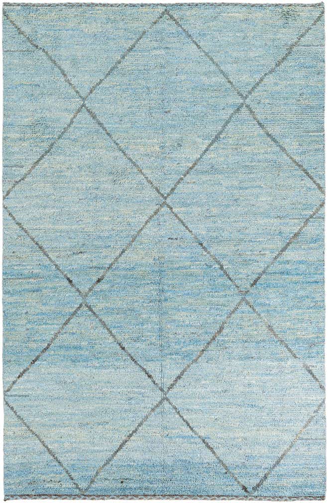 6' 1 x 9' 4 Hand Knotted Moroccan Wool Rug