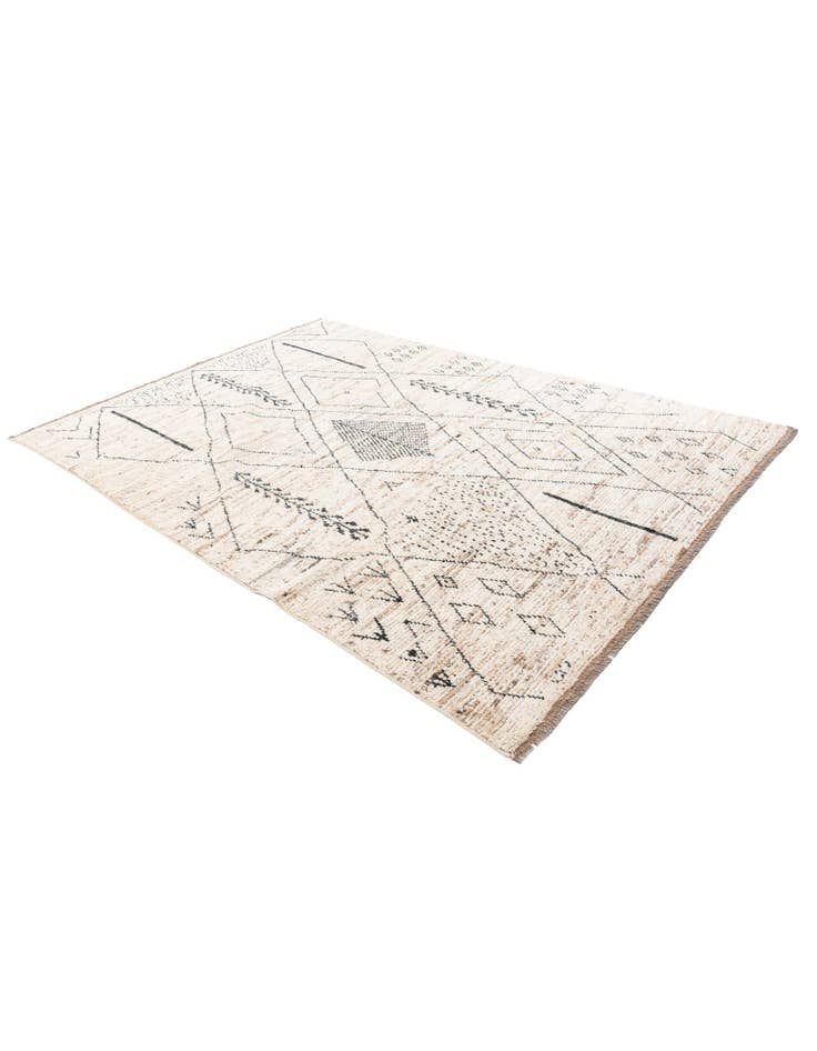 Detail image of 6' 7 x 9' 6 Hand Knotted Moroccan Wool Rug