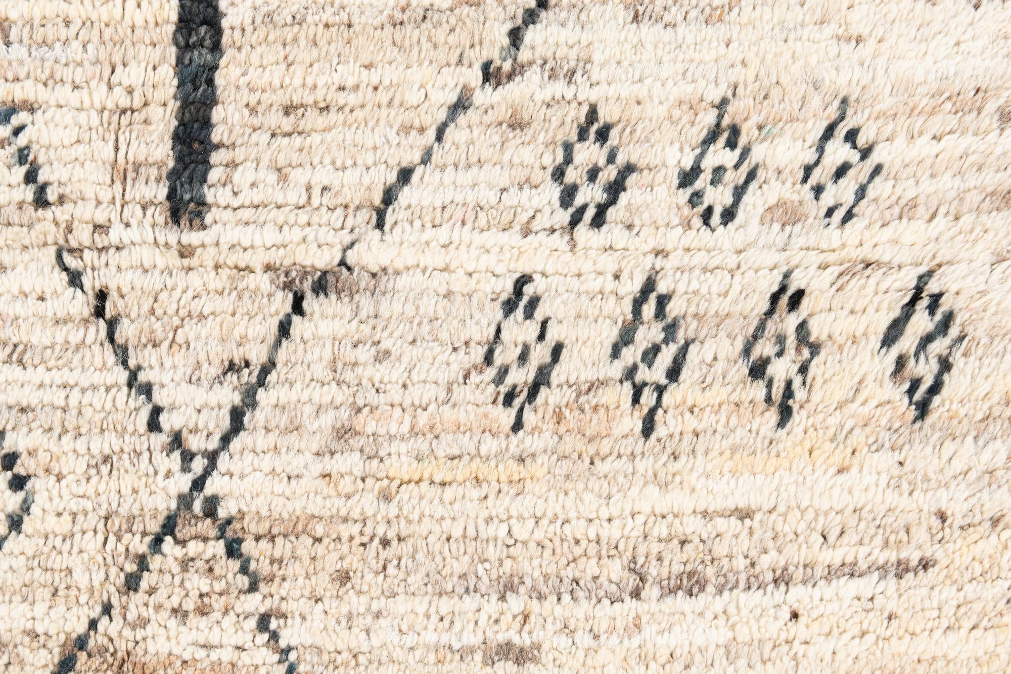 6' 7 x 9' 6 Hand Knotted Moroccan Wool Rug